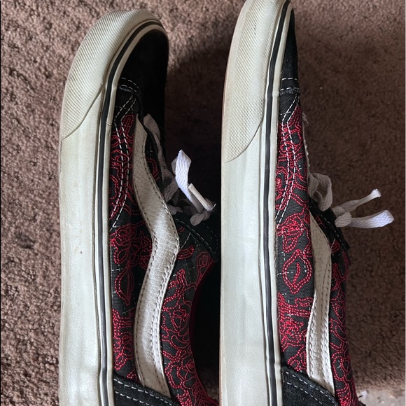 Vintage Vans Old Skool black and red, leather and canvas - Picture 3 of 7